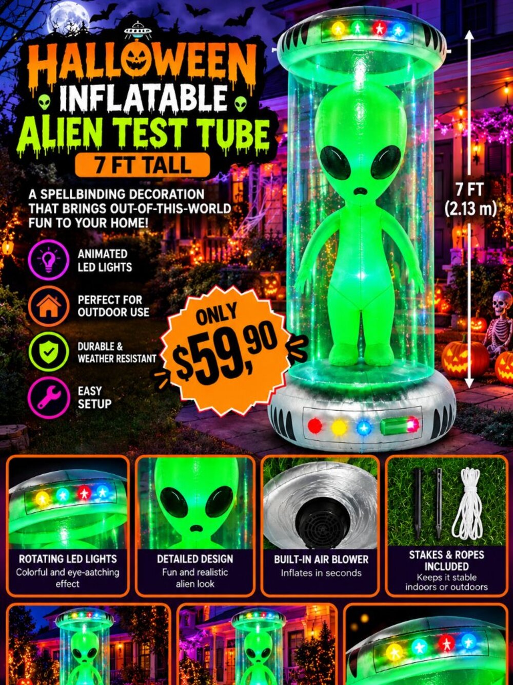 Joiedomi 7ft Tall Inflatable Halloween